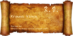 Krauss Vince névjegykártya